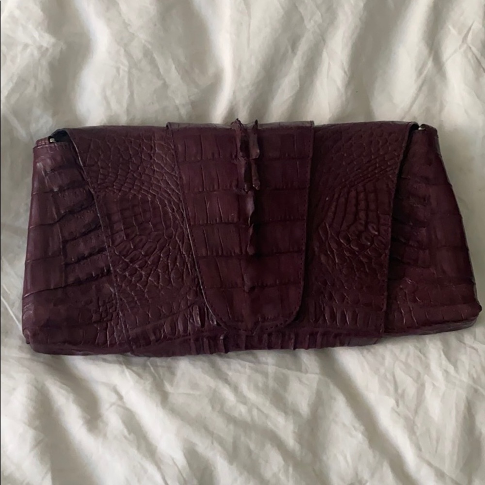 Purple burgundy gator looking wrap bag